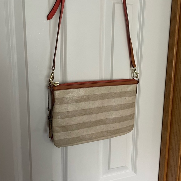 Fossil Coated Canvas Striped Shoulder Bag - Picture 4 of 11